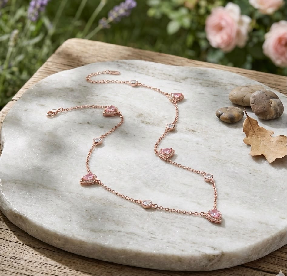 Rose Petal Charm Necklace