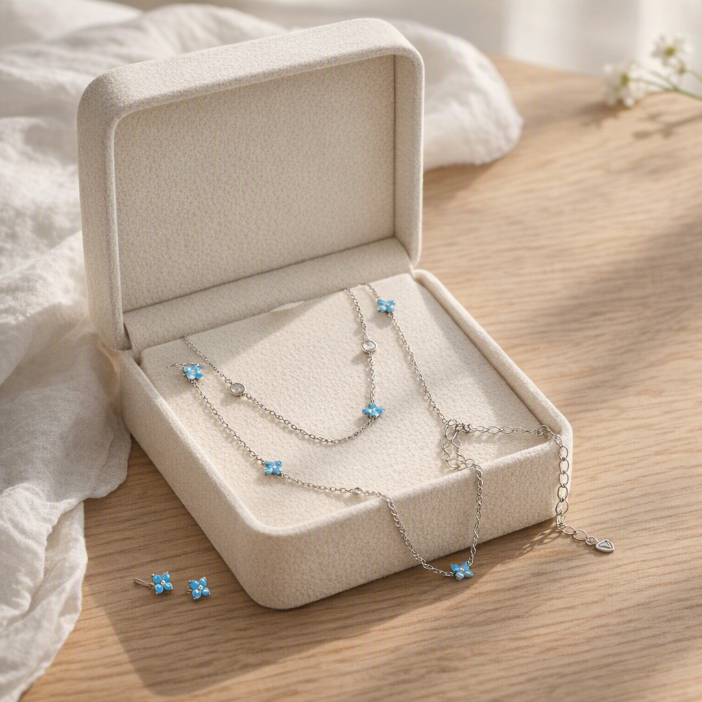 Blue Turqoise Blossom Necklace