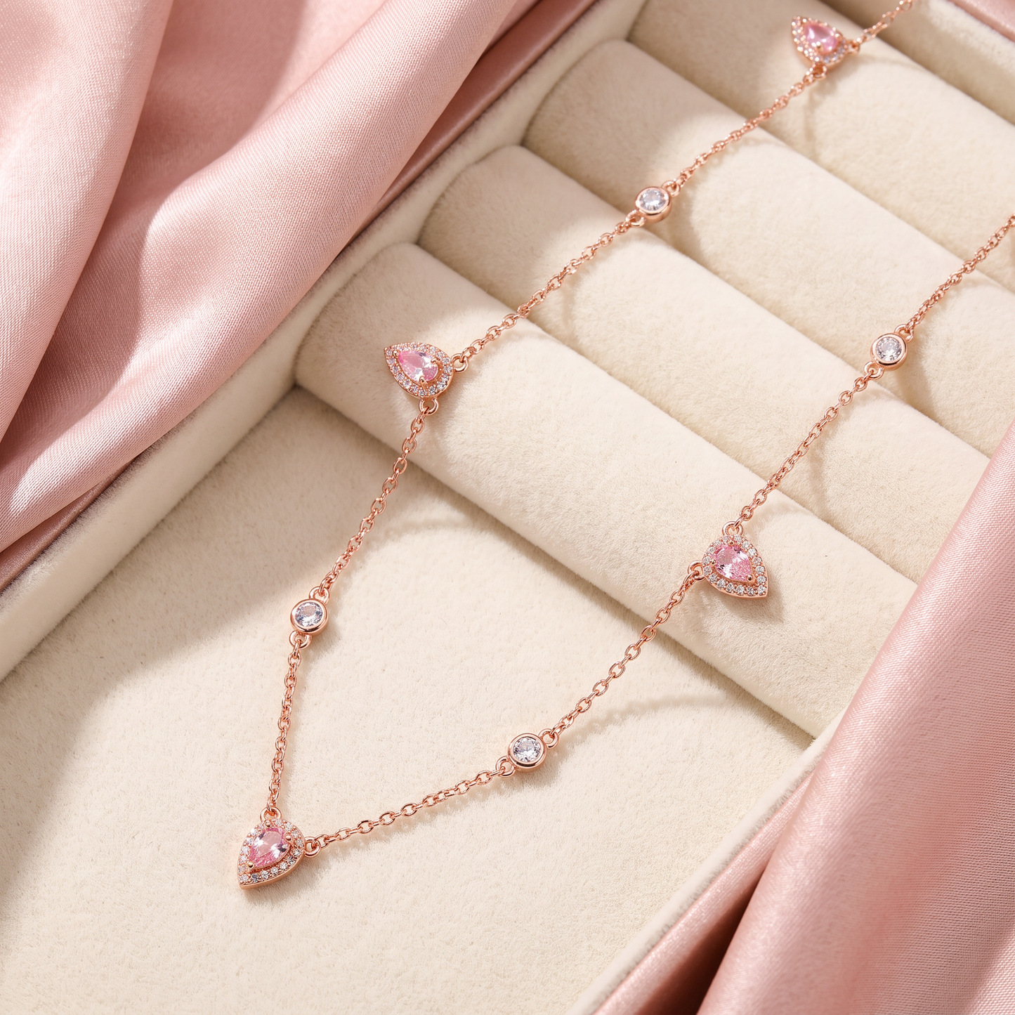 Rose Petal Charm Necklace