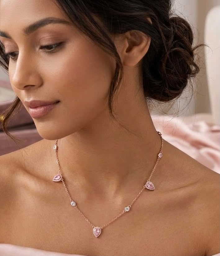 Rose Petal Charm Necklace